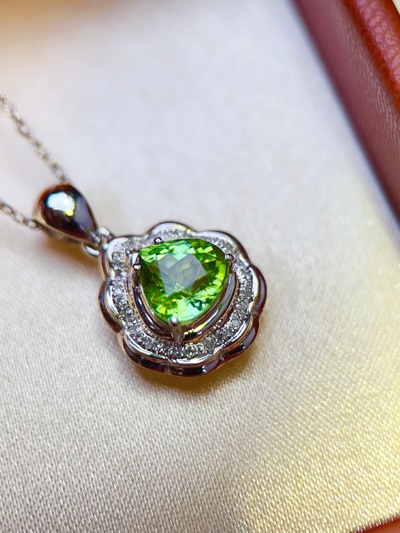 18K Gold Natural Tourmaline Pendant - 3