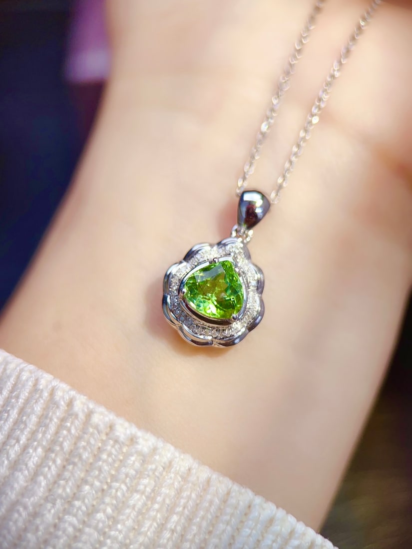 18K Gold Natural Tourmaline Pendant - 5