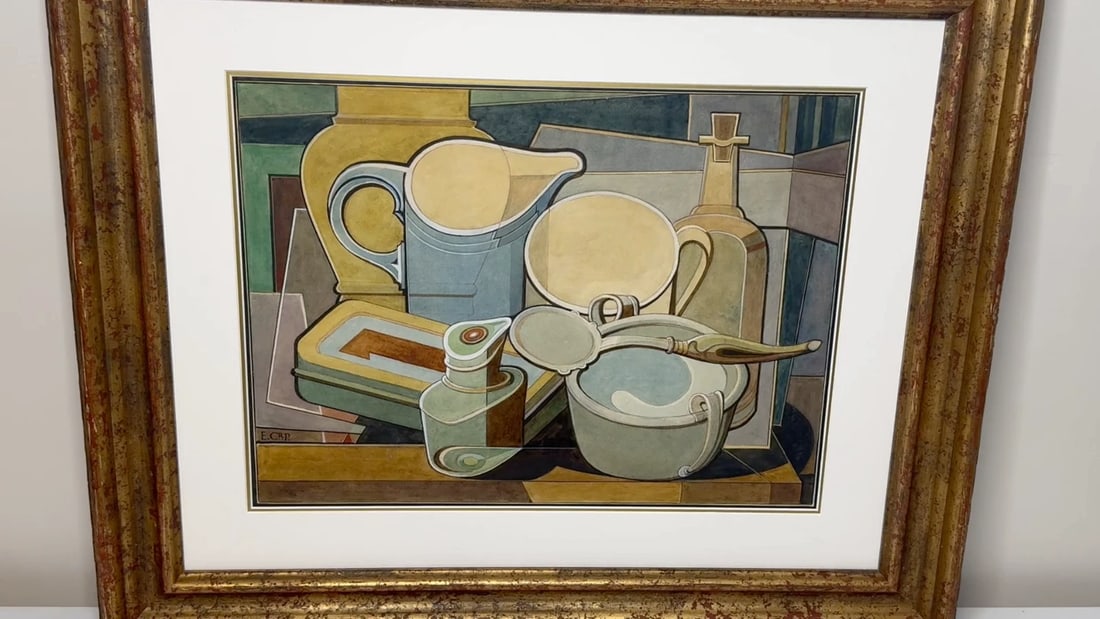 Cubism Painting Domestic Kitchen Geometry By Edward Carter Preston C1925 - 2