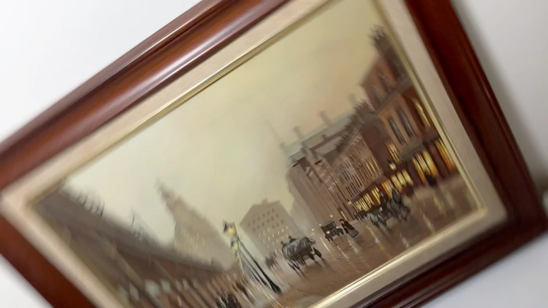Oil Painting – Liverpool Strand Street Dock Road 1911 Edwardian Cityscape - 2