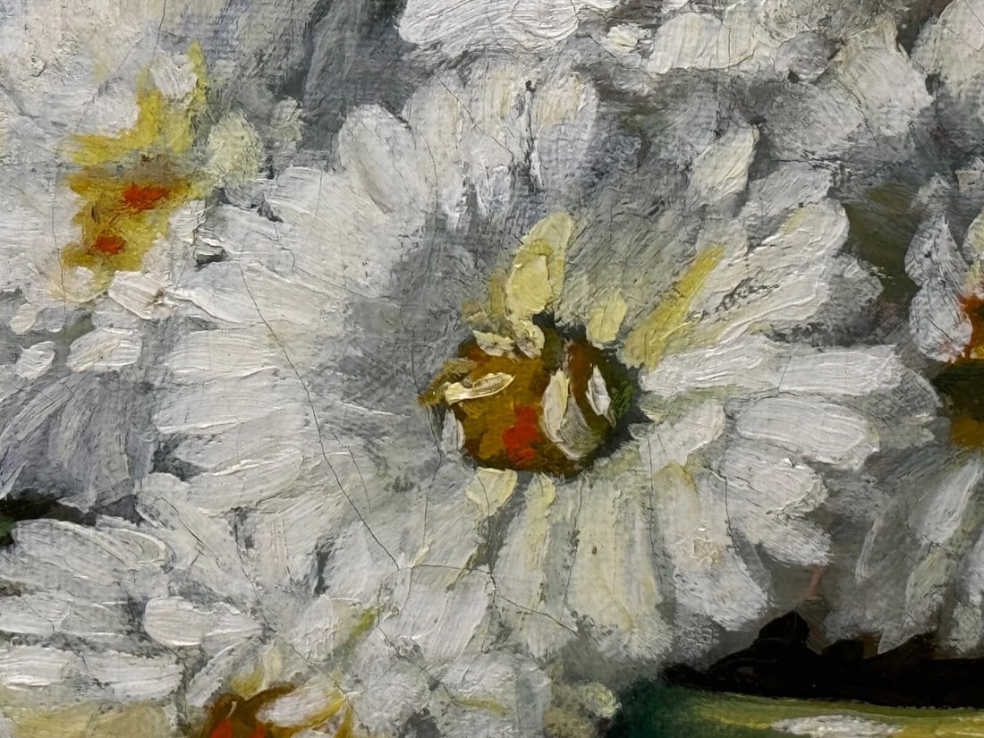 Victorian Still Life Oil Painting Flowers Chrysanthemums In Vase Emily Selinger - 14