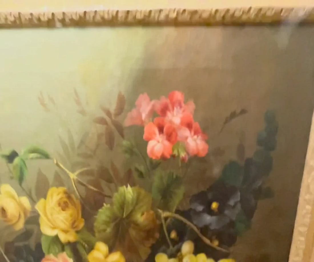 19th Century British Work Of Art Oil Painting Still Life Roses Peaches & Grapes - 2