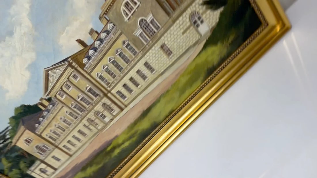 Oil Painting Historic Duke Of Bedford’s Main Estate Woburn Abbey In Bedfordshire - 2
