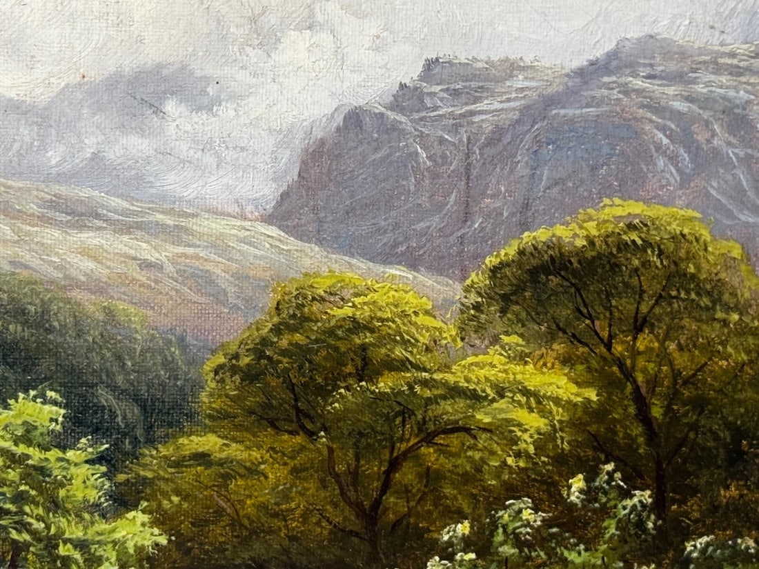 Oil Landscape A Quiet Pool North Wales On the Conwy River By Thomas Spinks - 17
