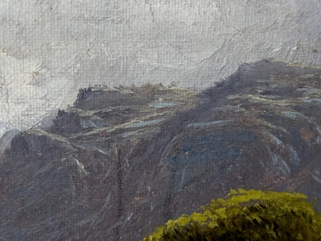 Oil Landscape A Quiet Pool North Wales On the Conwy River By Thomas Spinks - 19