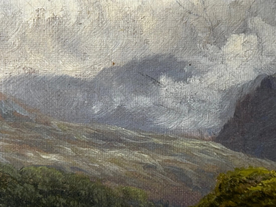 Oil Landscape A Quiet Pool North Wales On the Conwy River By Thomas Spinks - 20