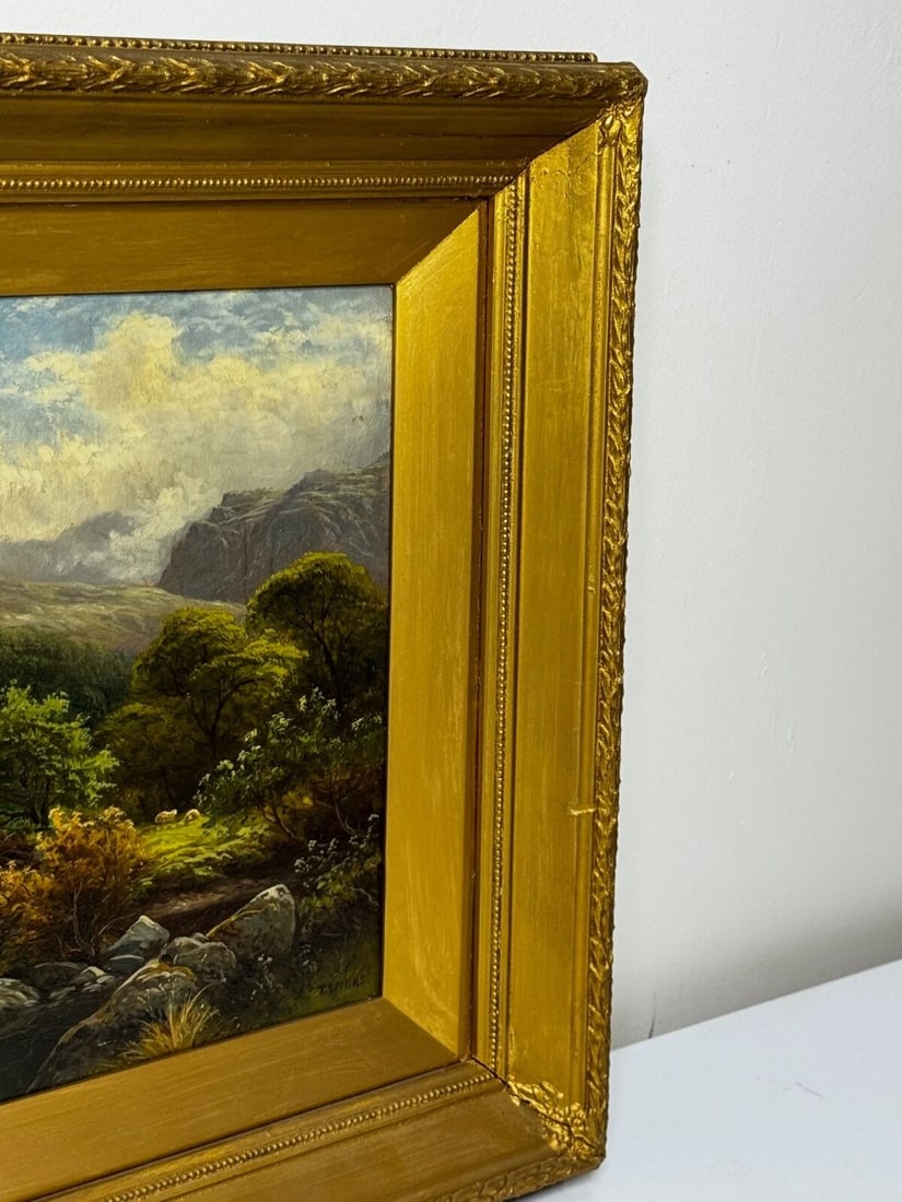 Oil Landscape A Quiet Pool North Wales On the Conwy River By Thomas Spinks - 4