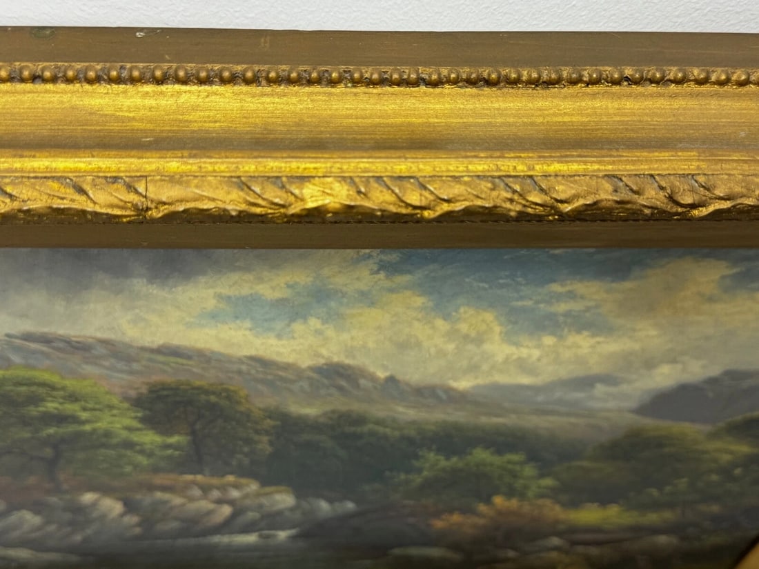 Oil Landscape A Quiet Pool North Wales On the Conwy River By Thomas Spinks - 8