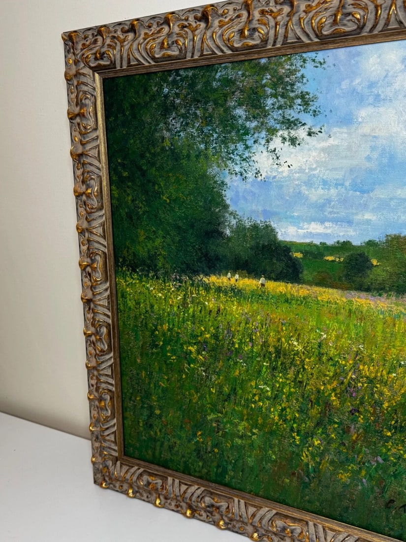 Oil Painting Banks of the Wye, Coppet Hill Herefordshire By Charles Neal - 5