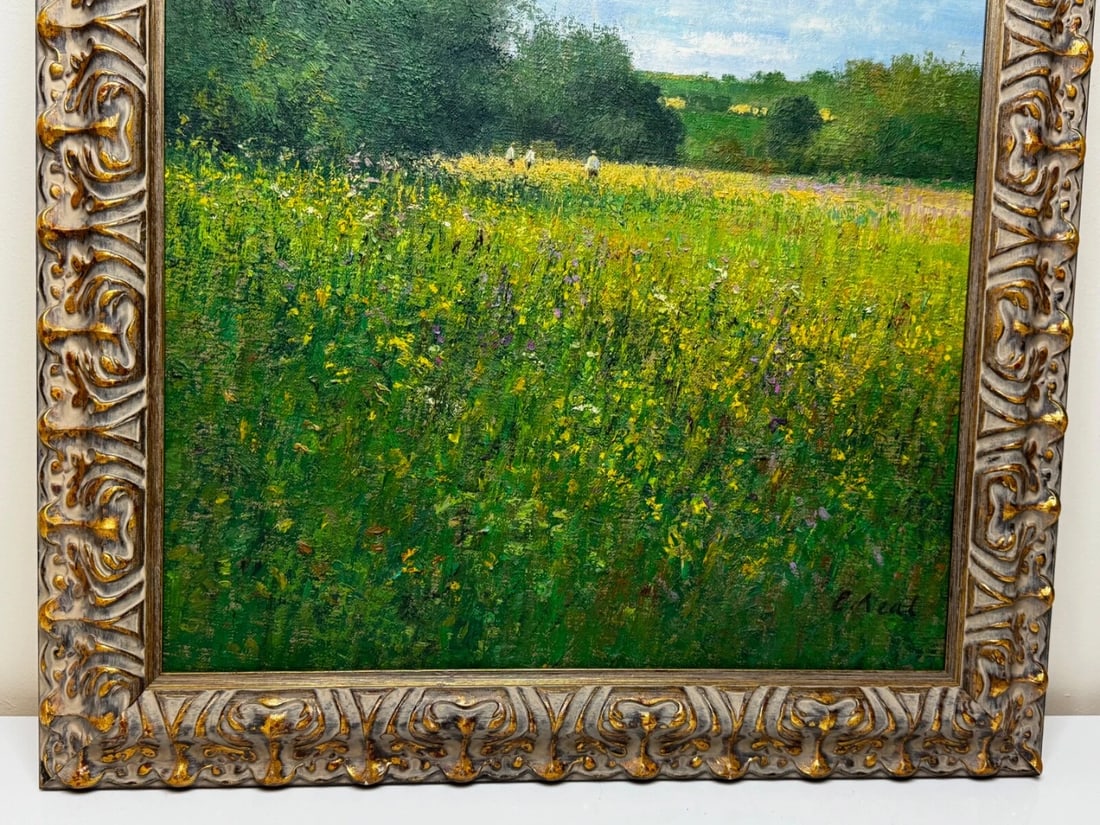 Oil Painting Banks of the Wye, Coppet Hill Herefordshire By Charles Neal - 6
