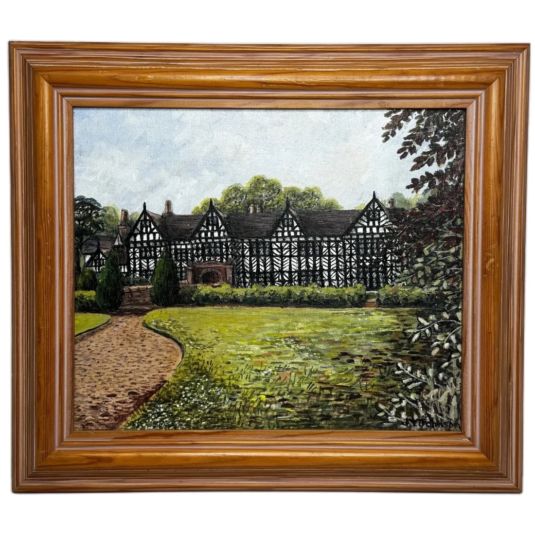 British Oil Painting Historic Speke Hall Tudor Manor House After Thomas Allom (1 of 20)