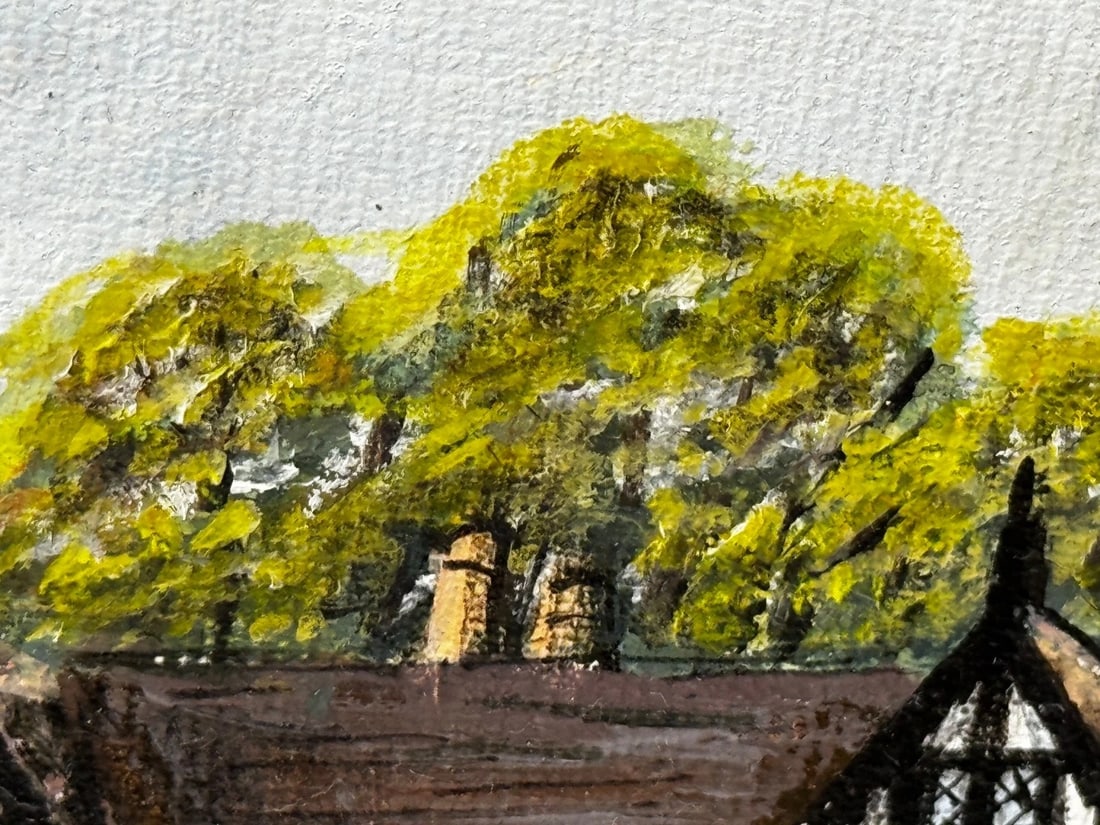 British Oil Painting Historic Speke Hall Tudor Manor House After Thomas Allom - 20