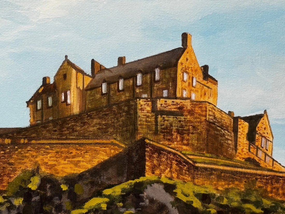 Painting Crown of the Capital at Dawn Edinburgh Castle with the Ross Fountain - 19