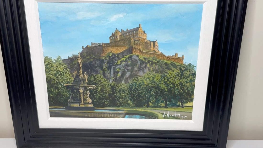 Painting Crown of the Capital at Dawn Edinburgh Castle with the Ross Fountain - 2