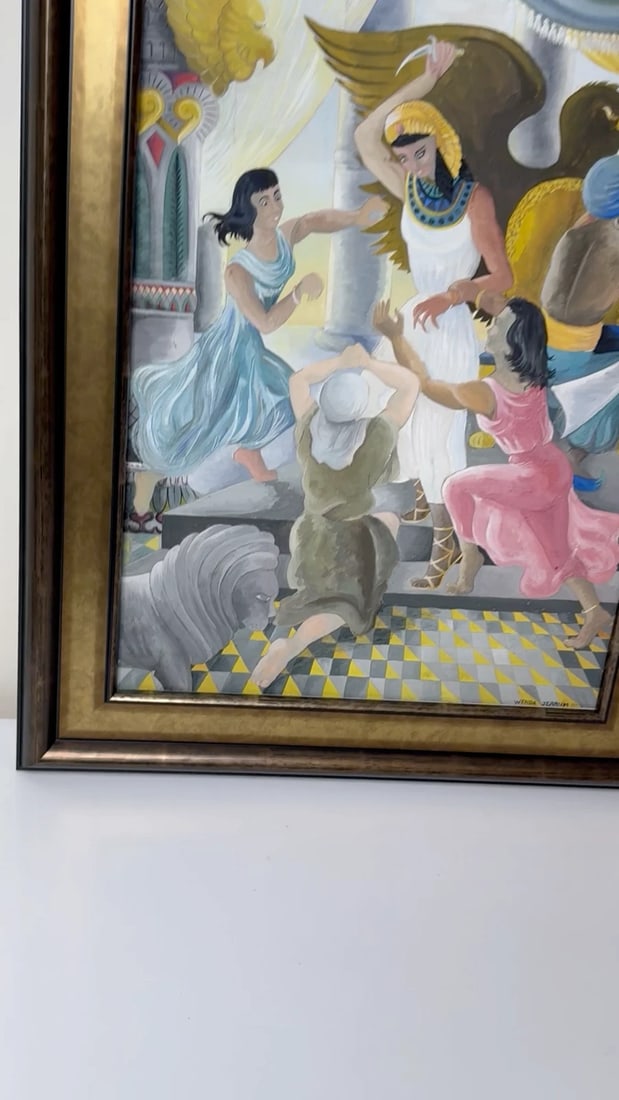 Surrealism Painting Death of Cleopatra by Wenda Jerrum c1960 Egyptian Mythology - 2