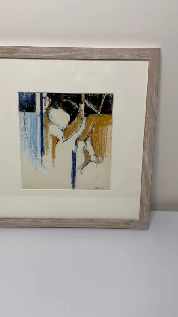 Abstract Painting Form In Motion Masterpiece By Adrian Heath C1965 Framed - 2
