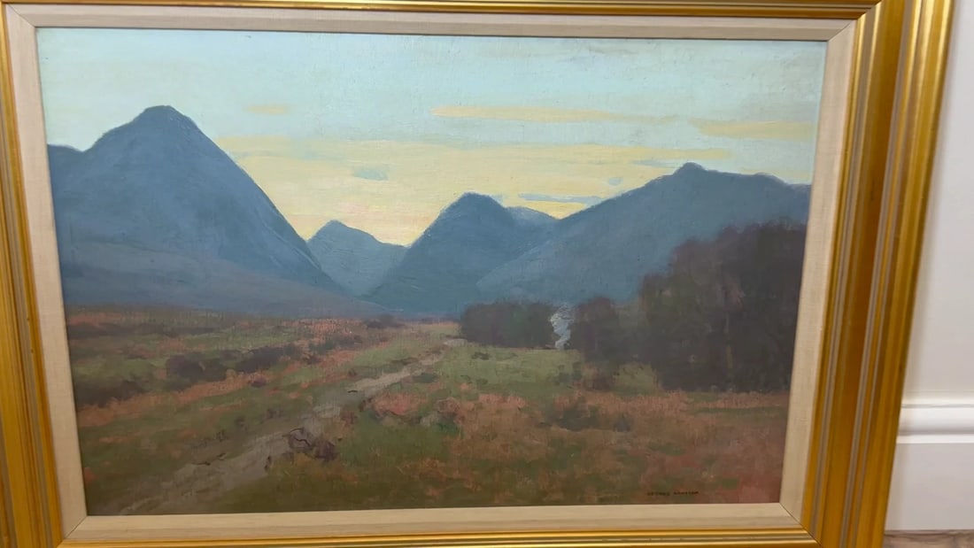 George Houston Signed Oil Painting Evening, Glen Sannox Scottish Highlands - 2