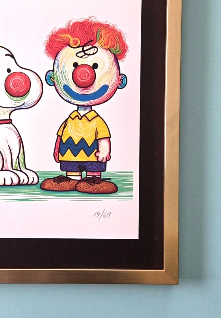 AIDAN FLUX | Hand Signed Authentic Print Framed Snoopy and Charlie Brown COA - 4
