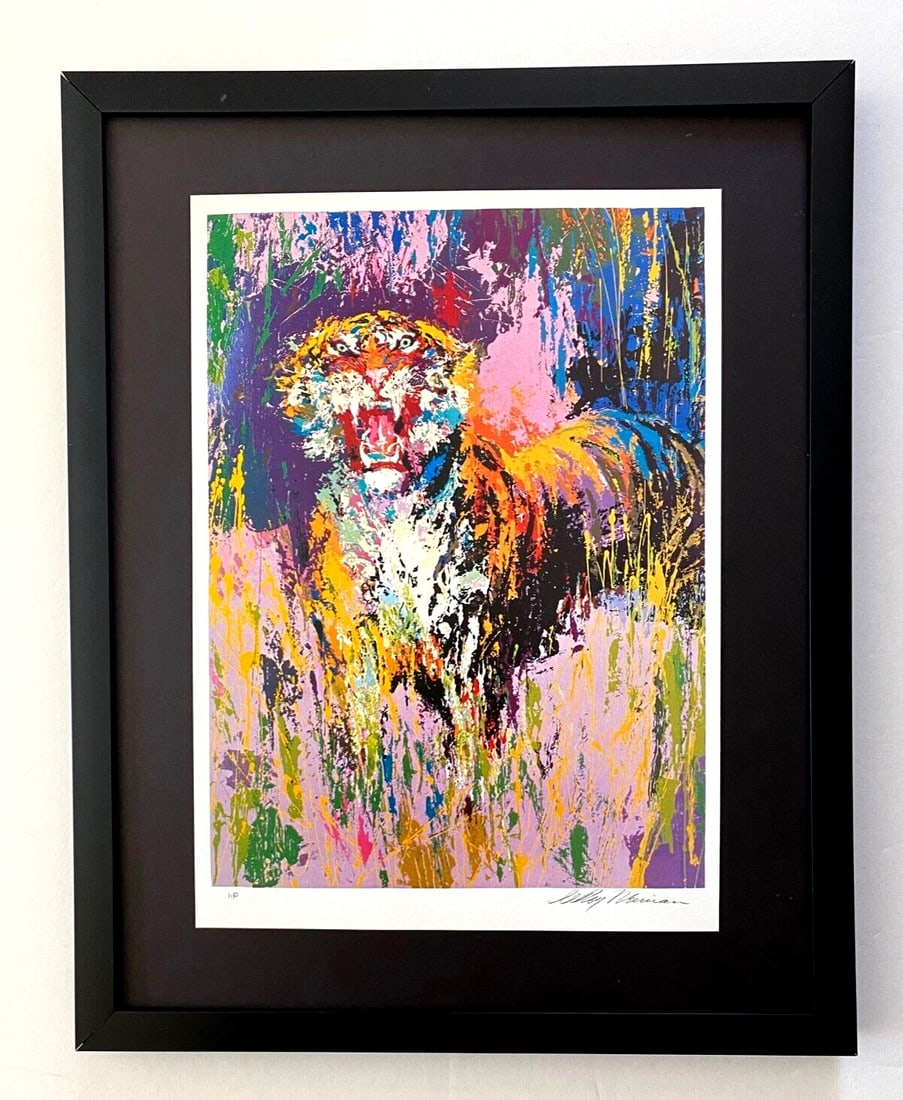 LeRoy Neiman " Bengal Tiger " Signed Pop Art Mounted and Framed!: Beautiful and Scarce Original 1991 Print After Leroy Neiman " Bengal Tiger " Signed on the Plate This piece is mounted on a 11 x 14 in. black acid free premium black board. Framed covers an area of