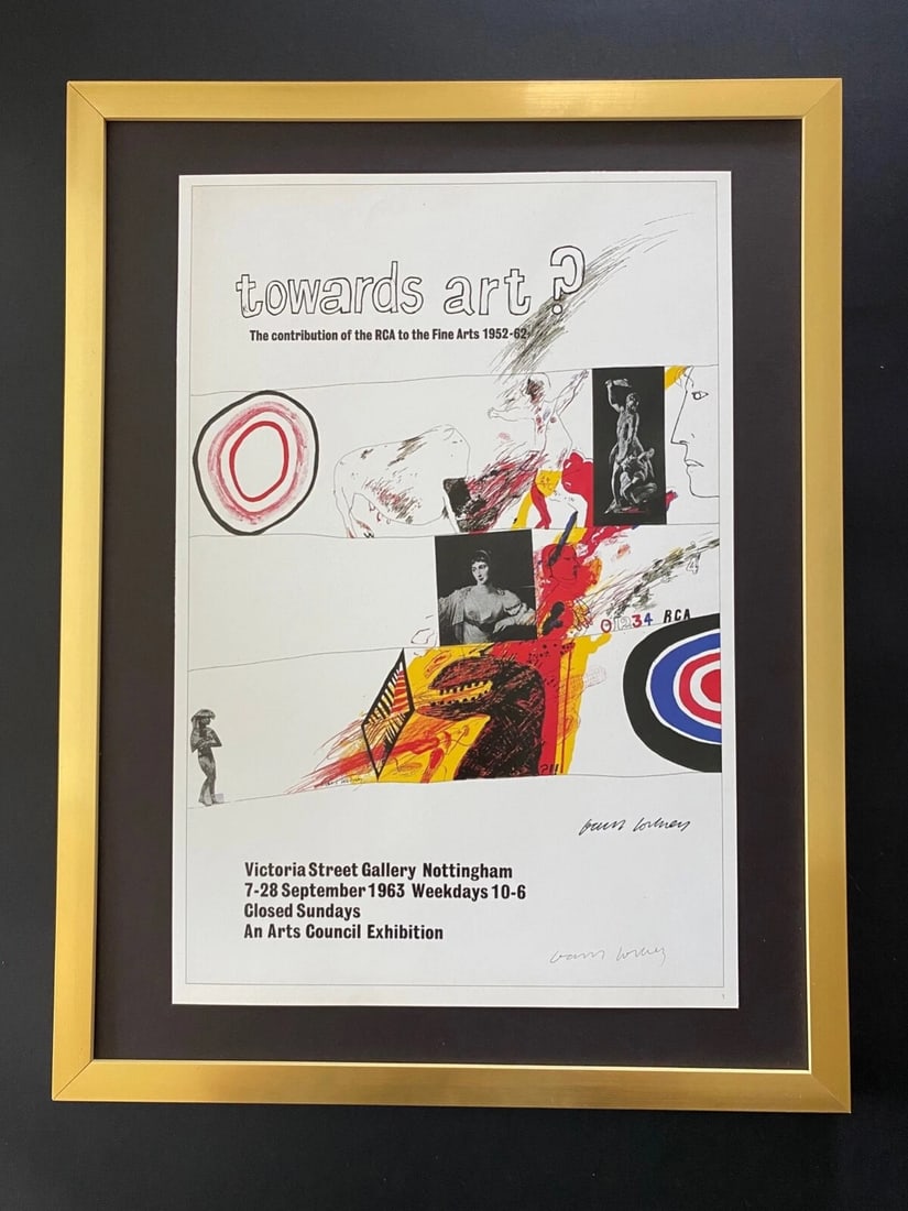 David Hockney | Vintage 1987 Signed Poster Print | Mounted and Framed: Up for Auction this Beautiful and Scarce Vintage 1987 Offset Lithograph after this Poster by David Hockney Facsimile Signed in Ink Art Print is about 14 X 9 in. This piece is mounted on a 16 x 12 in. 
