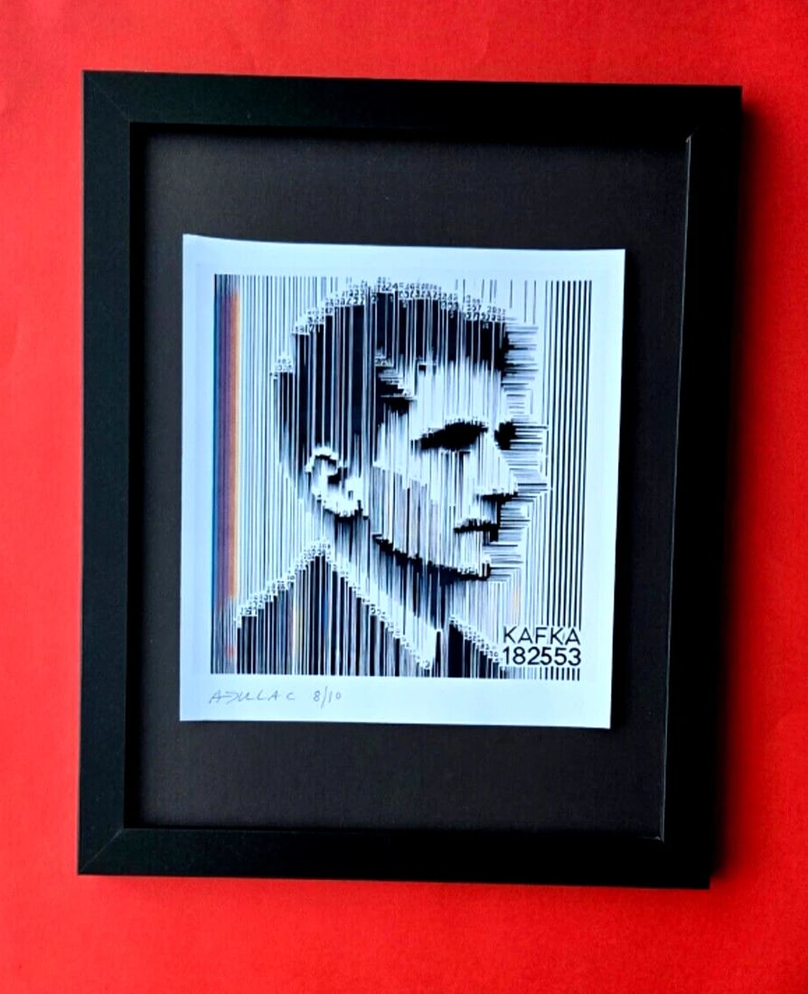 ALEXANDER DULAC | FRANZ KAFKA Hand Signed Authentic Print Ed of 10 COA+: My art is a celebration of the grandeur and splendor of the Legends of our Time. Through my portraits, I seek to immortalize those who not only define but also inspire aspiration and luxury in our
