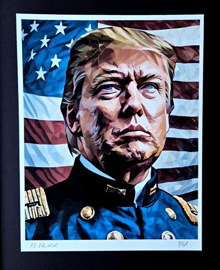 AIDAN FLUX | Hand Signed Authentic Print Framed PRESIDENT DONALD TRUMP COA - 3
