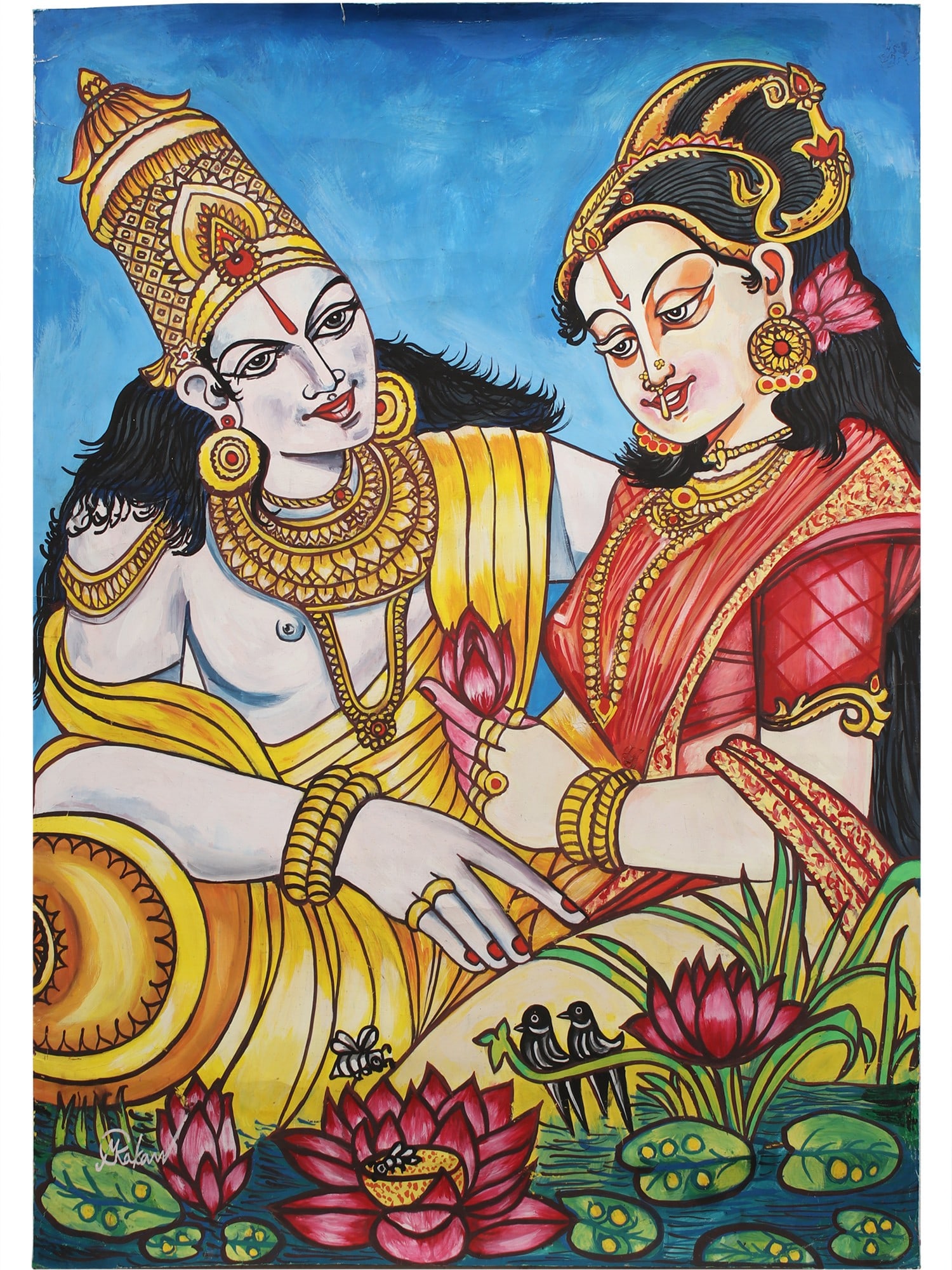 36" Radha Krishna Painting | Water Color on Canvas: Title: 36" Radha Krishna Painting | Water Color on Canvas Description: Large Sized Paintings Reserve: $212.00 Shipping: Domestic: Shipping rates are determined by destination International: Foreign sh