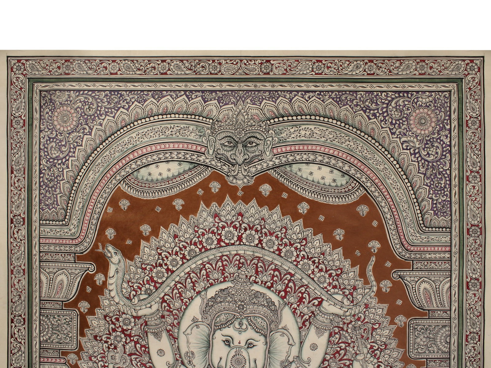 Superfine Apasara Worshipping Vinayaka (Ganesha) | Patta Painting | Odisha Art - 2
