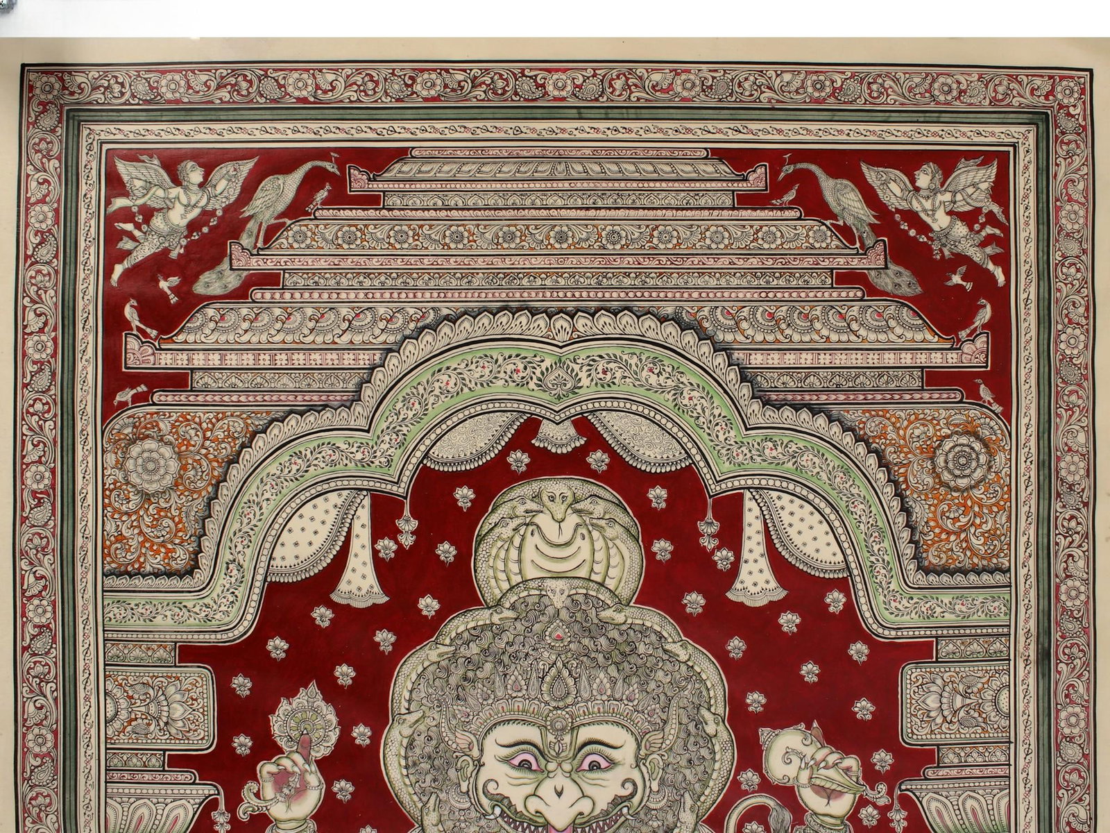 Superfine Furious Narasimha Seated | Patta Painting | Odisha Art - 2