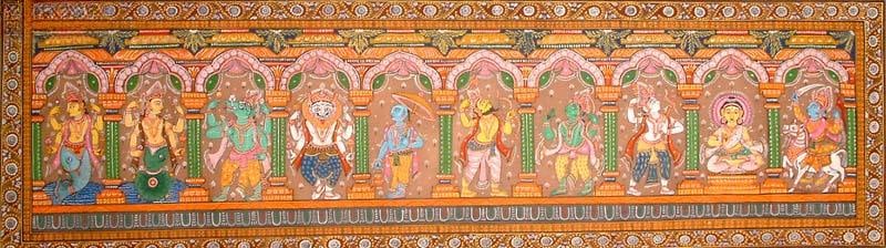 Avatars of Vishnu: Title: Avatars of Vishnu Description: Folk Paintings Reserve: $284.00 Shipping: Domestic: Shipping rates are determined by destination International: Foreign shipping rates are determined by destinati