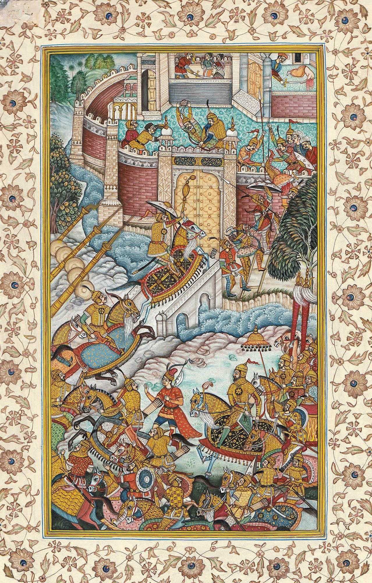 The Fort Besieged: Title: The Fort Besieged Description: Persian Painting Reserve: $280.00 Shipping: Domestic: Shipping rates are determined by destination International: Foreign shipping rates are determined by