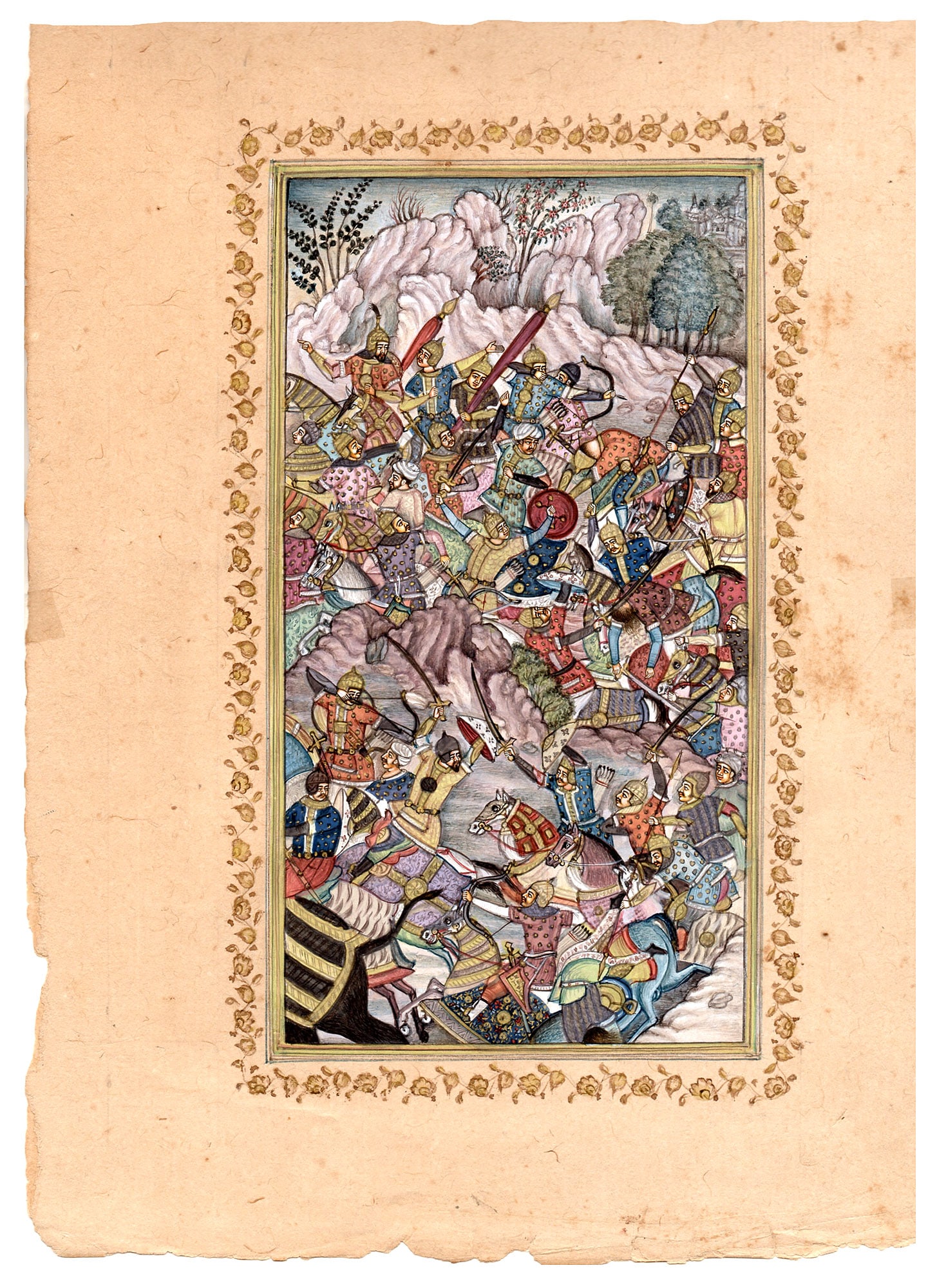 Battle between the Armies of Humayun and Hamid Khan: Title: Battle between the Armies of Humayun and Hamid Khan Description: Persian Painting Reserve: $280.00 Shipping: Domestic: Shipping rates are determined by destination International: Foreign