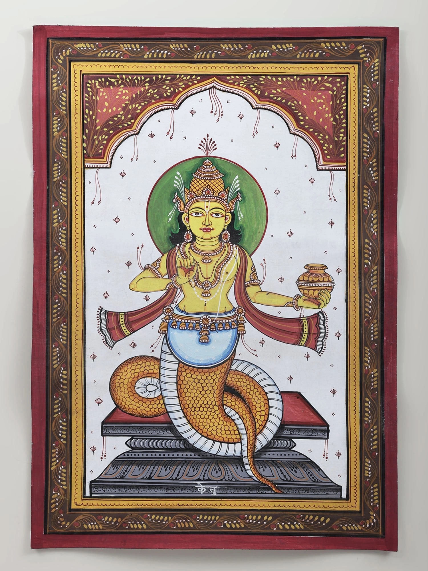Ketu - Navagraha (The Nine Planet Series): Title: Ketu - Navagraha (The Nine Planet Series) Description: Folk Paintings Reserve: $140.00 Shipping: Domestic: Shipping rates are determined by destination International: Foreign shipping rates