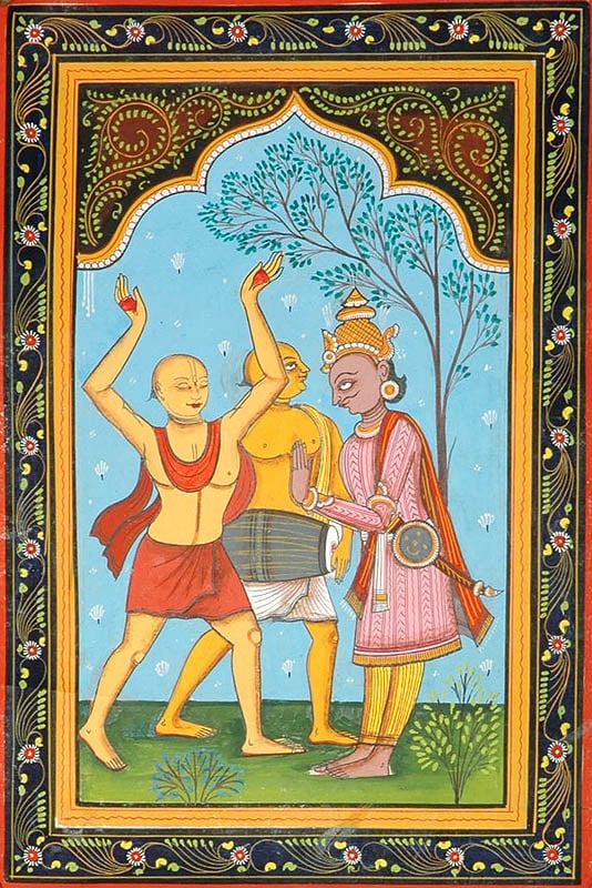 An Episode from the Life Shri Chaitanya Mahaprabhu: Title: An Episode from the Life Shri Chaitanya Mahaprabhu Description: Folk Paintings Reserve: $83.00 Shipping: Domestic: Shipping rates are determined by destination International: Foreign shipping