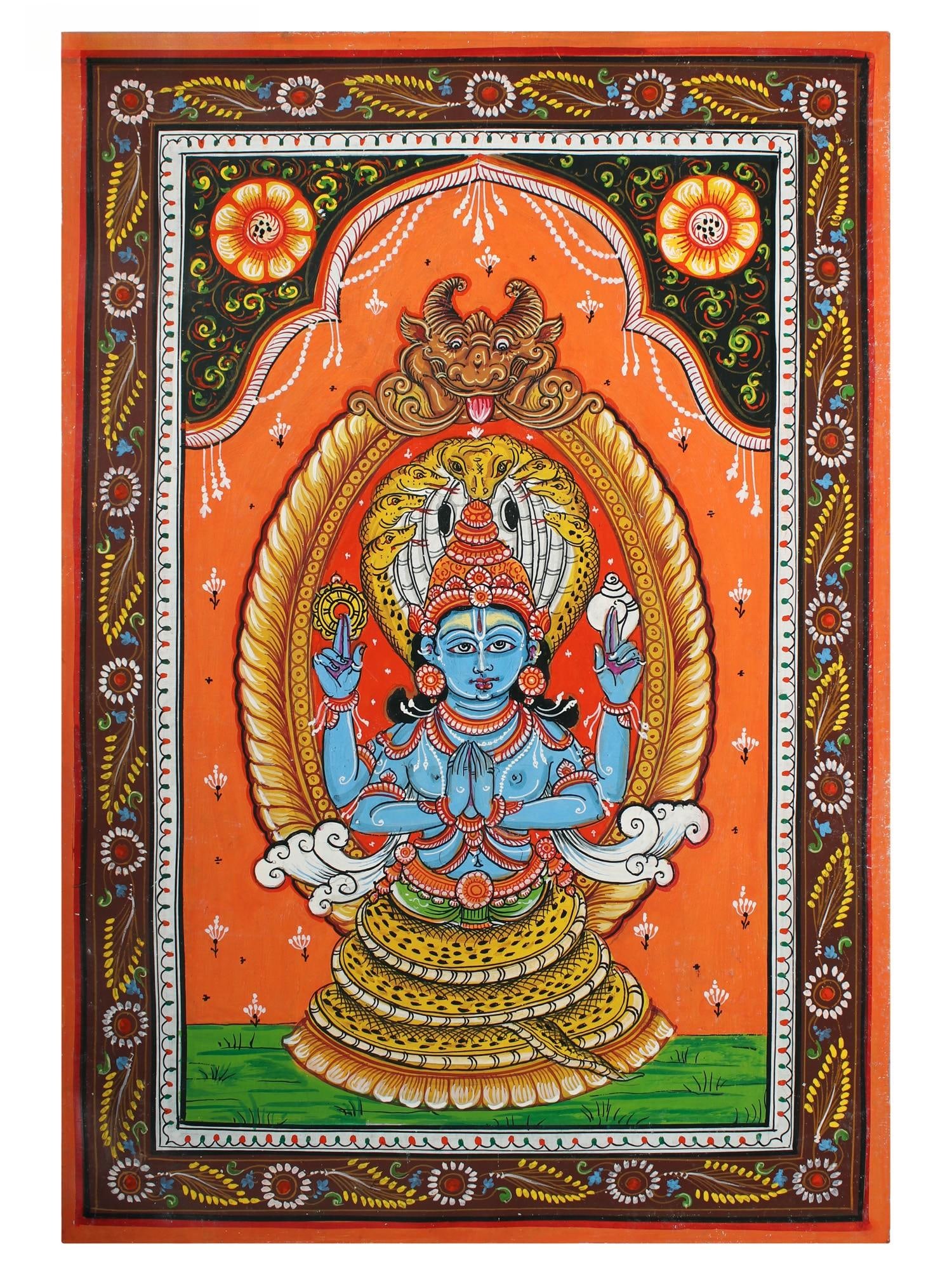 Patanjali Pattachitra Painting | Watercolor on Patti: Title: Patanjali Pattachitra Painting | Watercolor on Patti Description: Folk Paintings Reserve: $166.00 Shipping: Domestic: Shipping rates are determined by destination International: Foreign shippin