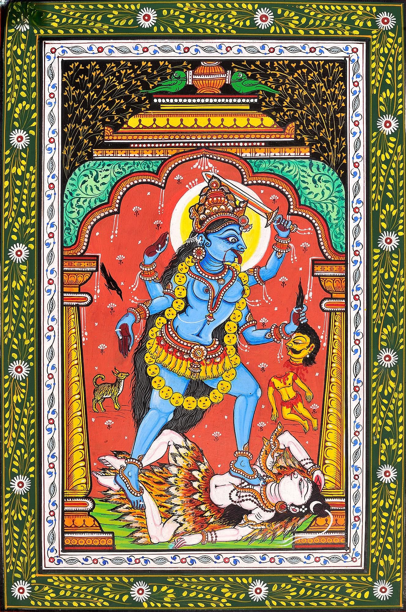 Mother Goddess Kali Pattachitra Painting | Watercolor on Patti (1 of 1)