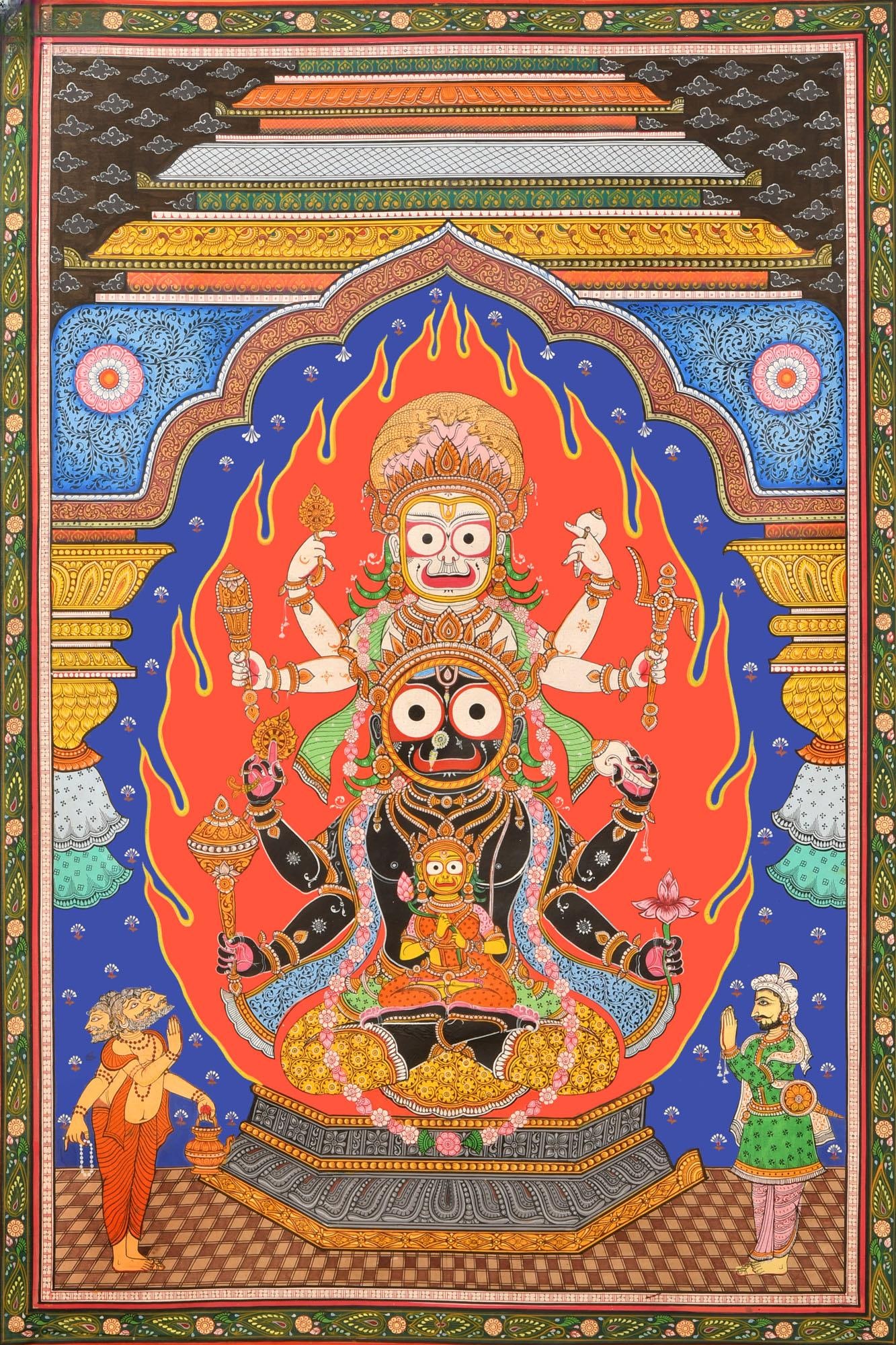 Shri Shreekshetra Pati: Title: Shri Shreekshetra Pati Description: Folk Paintings Reserve: $467.00 Shipping: Domestic: Shipping rates are determined by destination International: Foreign shipping rates are determined by