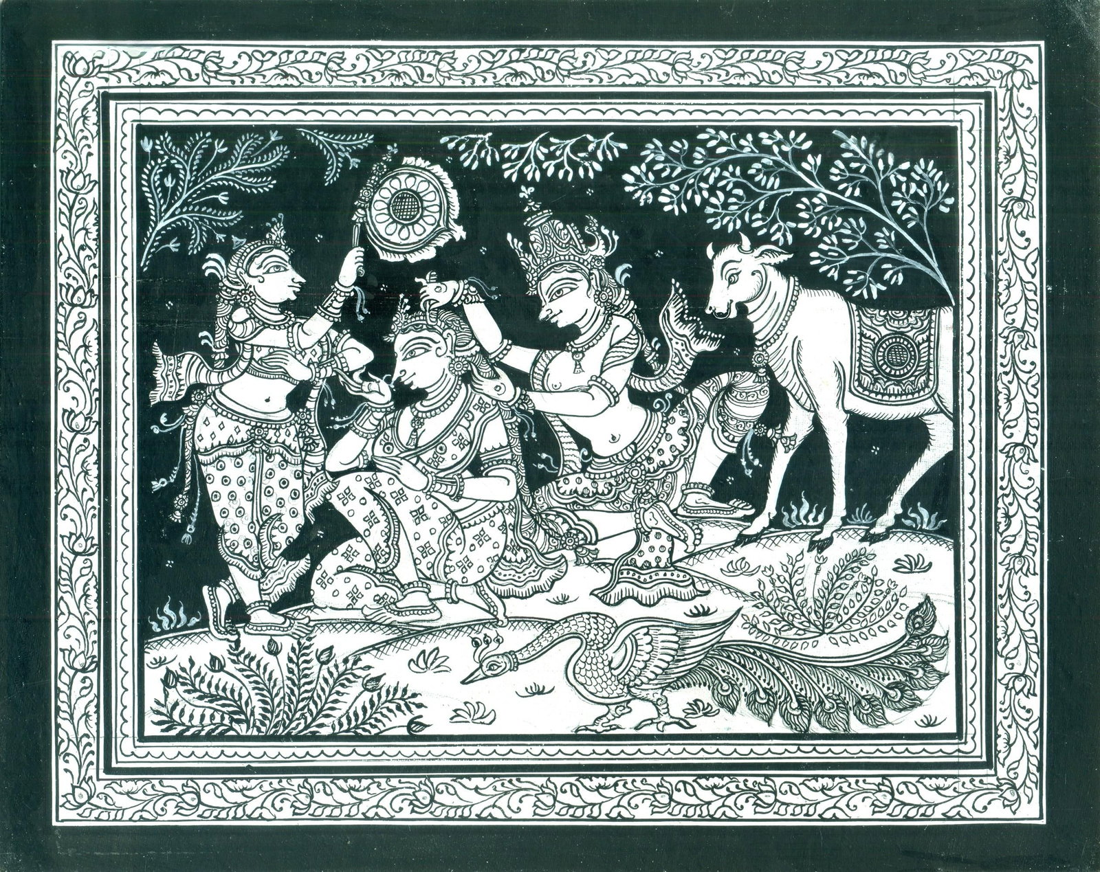 Krishna Combing his Beloved's Hair: Title: Krishna Combing his Beloved's Hair Description: Folk Paintings Reserve: $68.00 Shipping: Domestic: Shipping rates are determined by destination International: Foreign shipping rates are