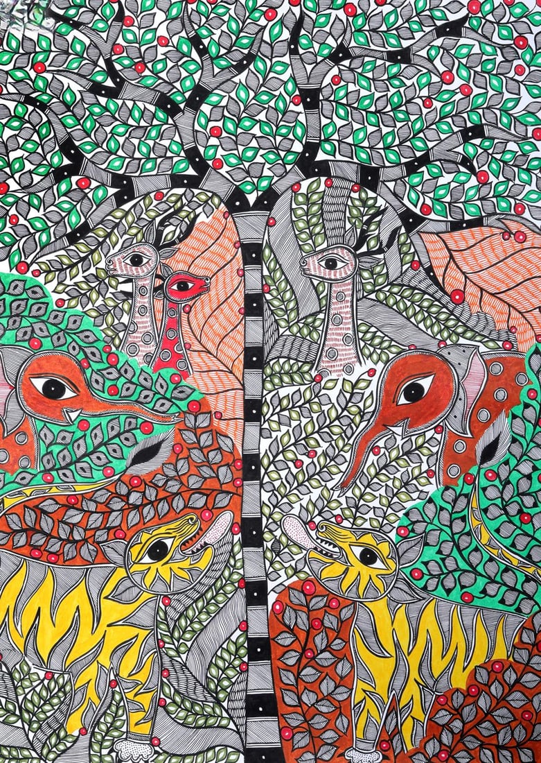 Wild Life and Tree of Life: Title: Wild Life and Tree of Life Description: Folk Paintings Reserve: $218.00 Shipping: Domestic: Shipping rates are determined by destination International: Foreign shipping rates are determined by