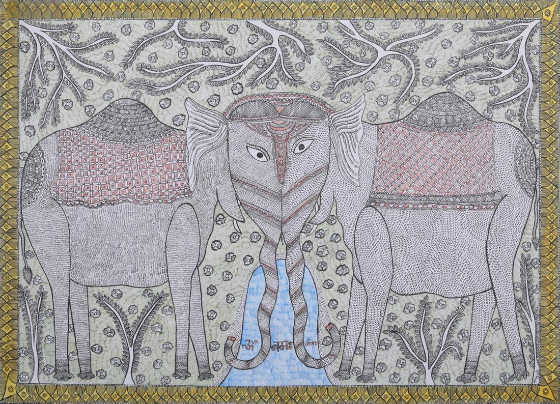 Two Elephants Worshiping the Shiva (1 of 1)