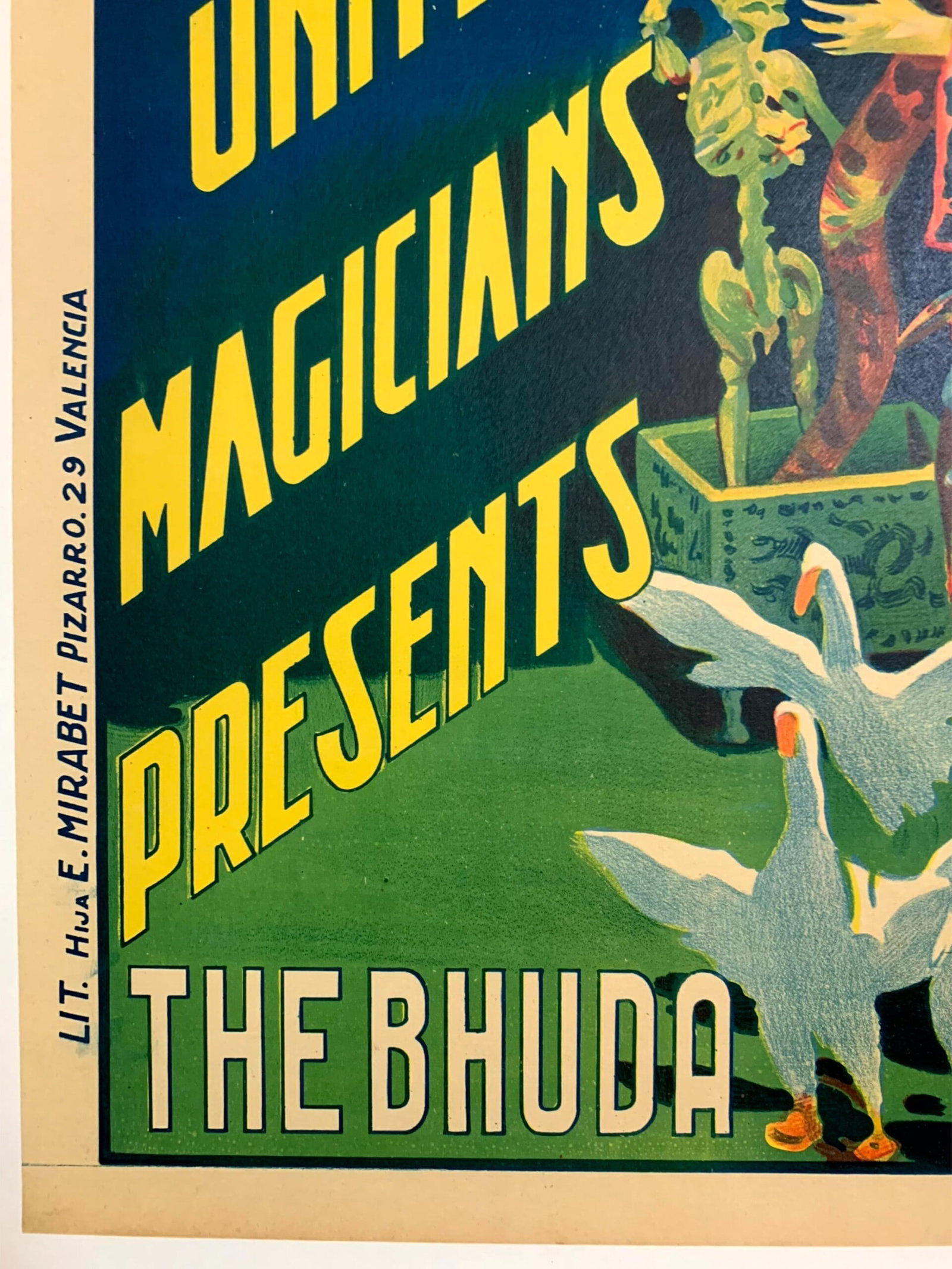 Chang and Fak-Hong - The Bhudda (1923) 17x25 Spanish Magic Poster LB - 5