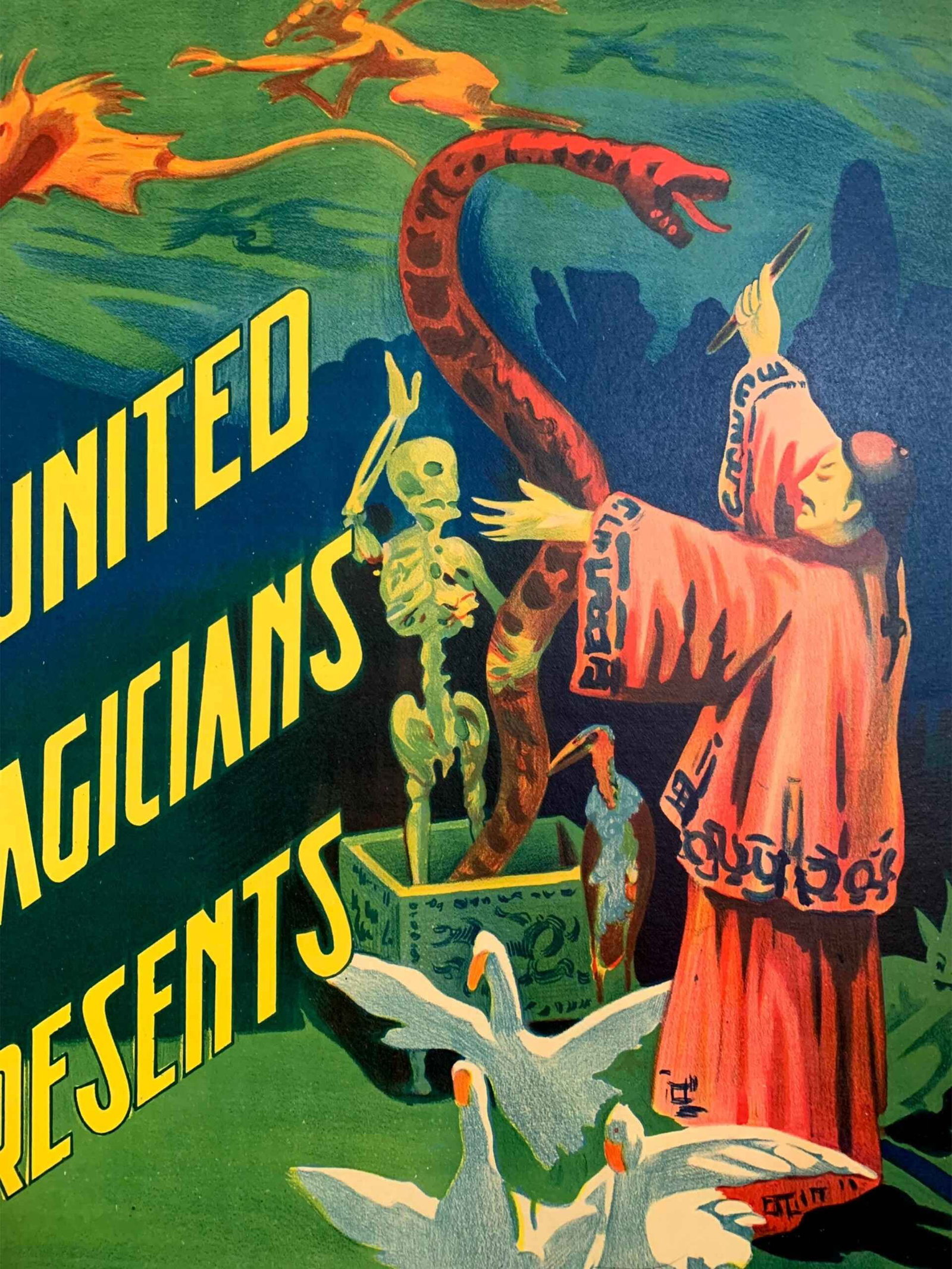 Chang and Fak-Hong - The Bhudda (1923) 17x25 Spanish Magic Poster LB - 6