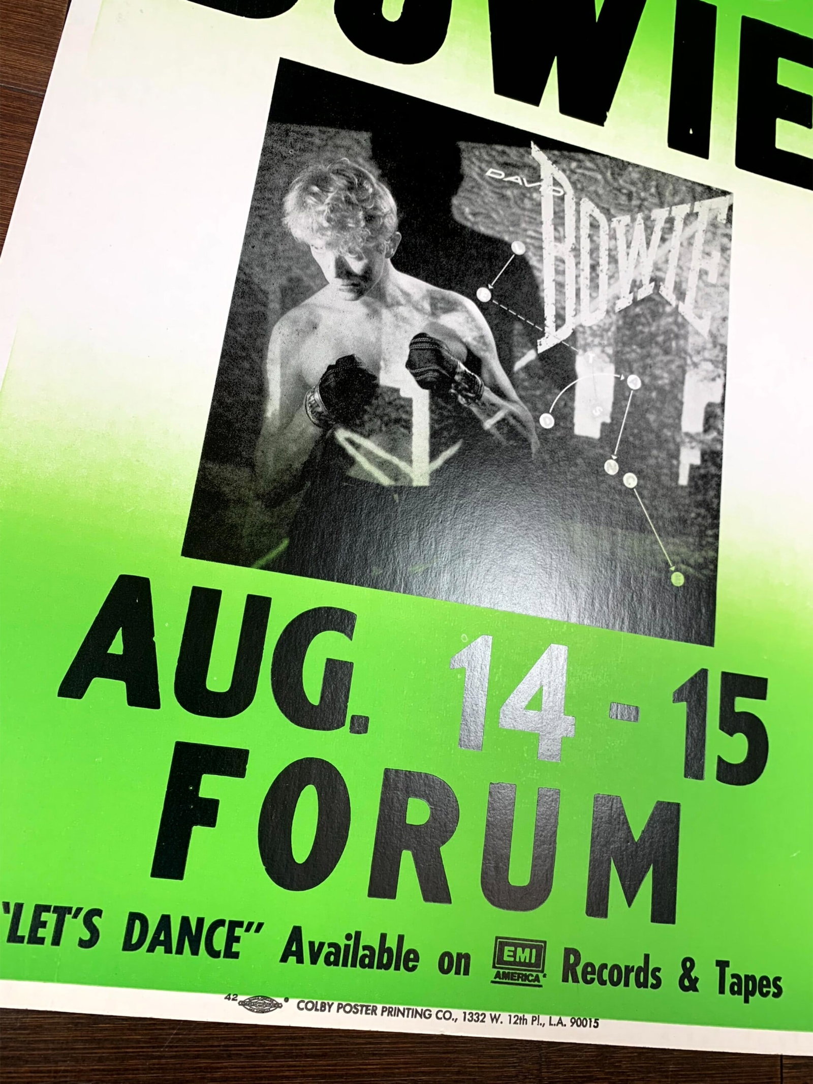 David Bowie - Let's Dance - The Forum (1983) US Window Card Music Poster - 3