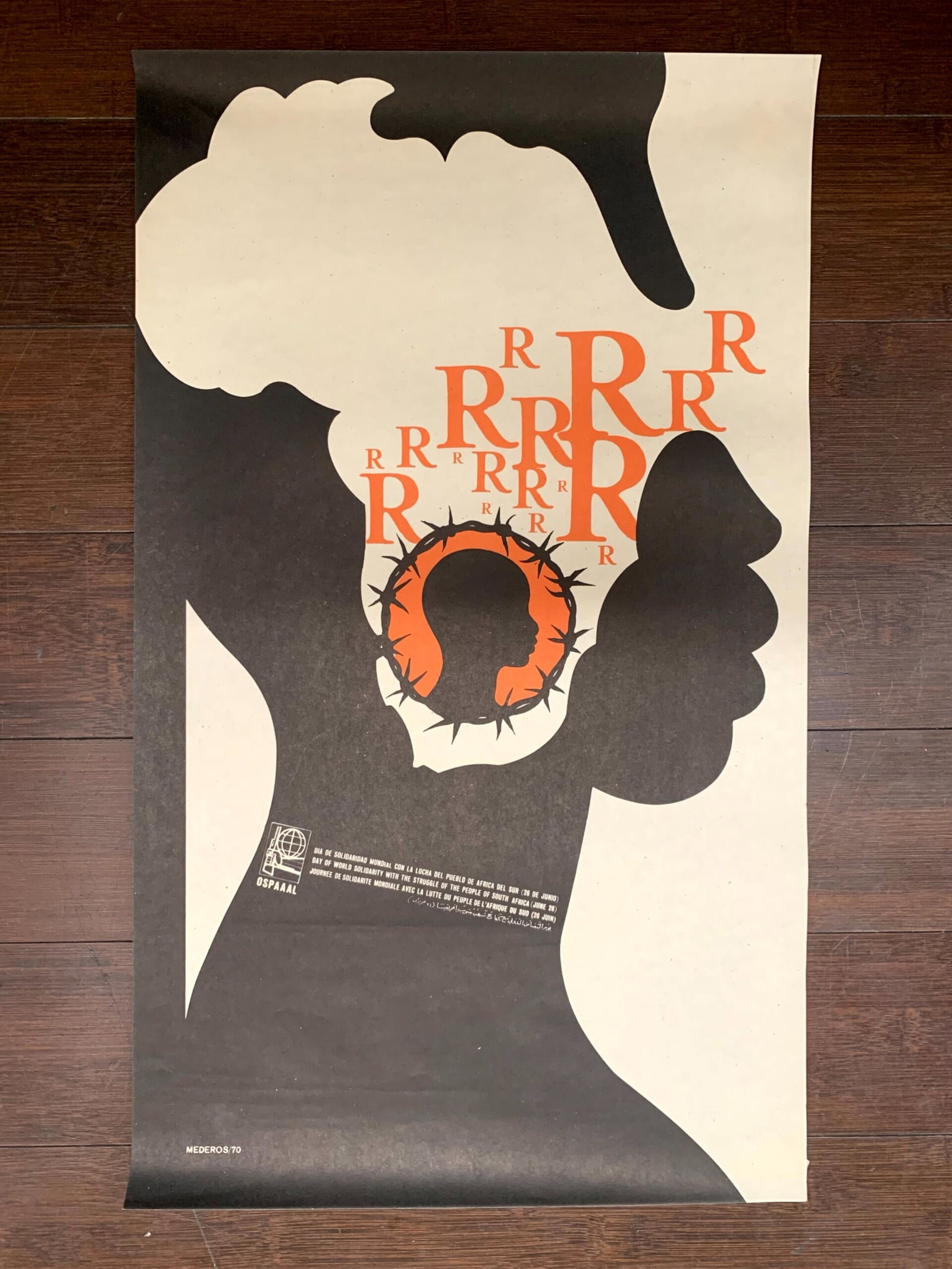 South African Aparthaid Movement - Art by Mederos (1970) 12.5x21 Protest Poster: Title: South African Aparthaid Movement - Art by Mederos (1970) 12.5x21 Protest Poster Description: South African Aparthaid Movement - Art by Mederos (1970) 12.5x21 Protest Poster Weight: 1 Reserve: $