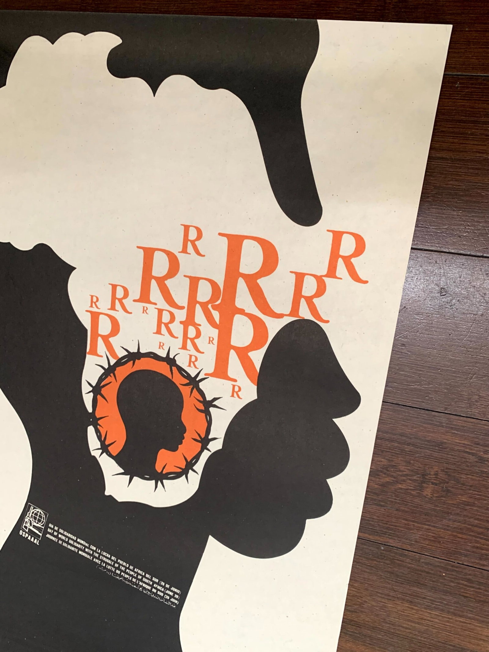 South African Aparthaid Movement - Art by Mederos (1970) 12.5x21 Protest Poster - 4