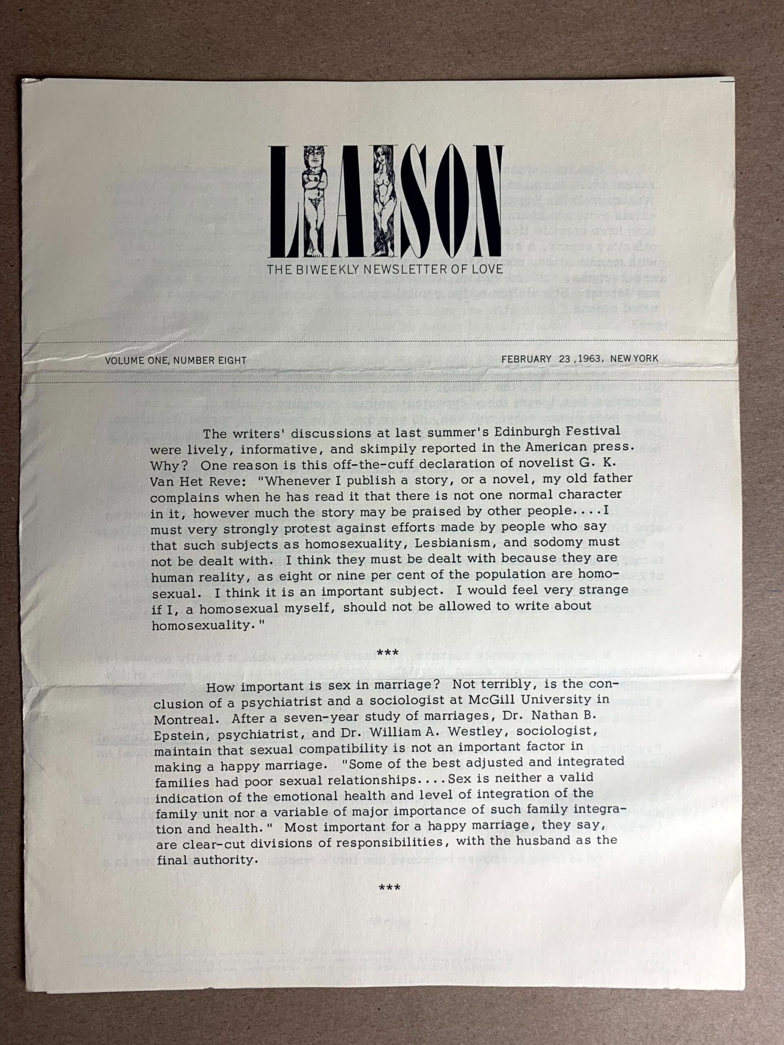 Gay Interest - Liaison Newsletter (1950's) US Mail (6 Pieces) Obscene Publications Act 1959 - 4