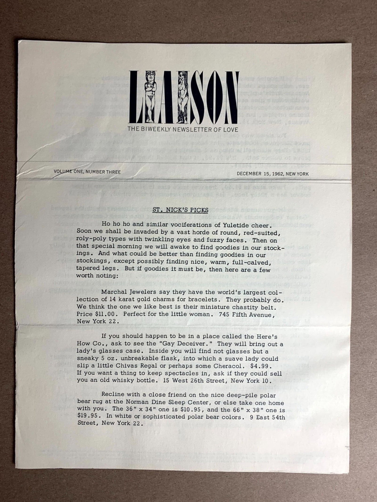Gay Interest - Liaison Newsletter (1950's) US Mail (6 Pieces) Obscene Publications Act 1959 - 6