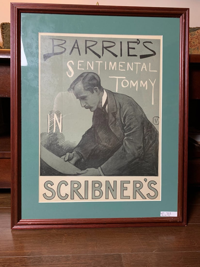 Scribner's - Barrie's Sentimental Tommy - Art By Geroge Varian (1896) 16x20 US Advertising Poster -: Title: Scribner's - Barrie's Sentimental Tommy - Art By Geroge Varian (1896) 16x20 US Advertising Poster - Framed Description: Scribner's - Barrie's Sentimental Tommy - Art By Geroge Varian (1896)