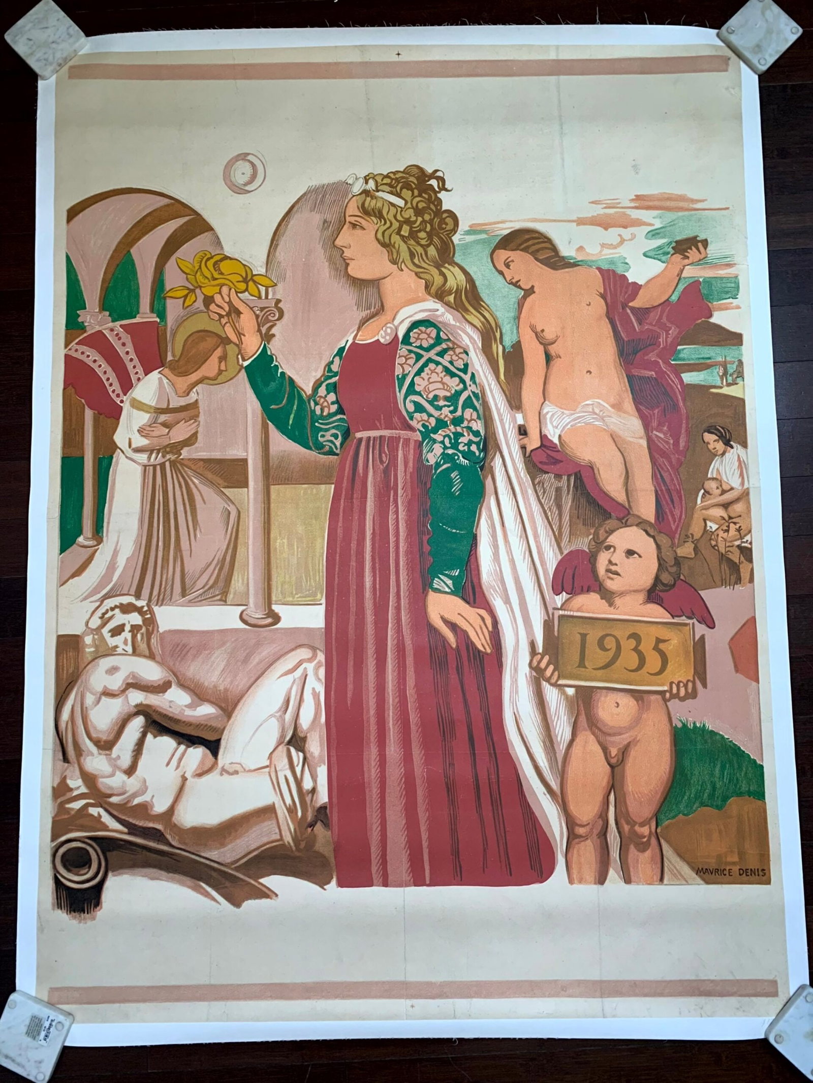 L'Art Italien - Art by Maurice Denis (1935) 45.5"X62" French Exhibition Poster LB: Title: L'Art Italien - Art by Maurice Denis (1935) 45.5"X62" French Exhibition Poster LB Description: L'Art Italien - Art by Maurice Denis (1935) 45.5"X62" French Exhibition Poster LB Weight: 4 Reserv