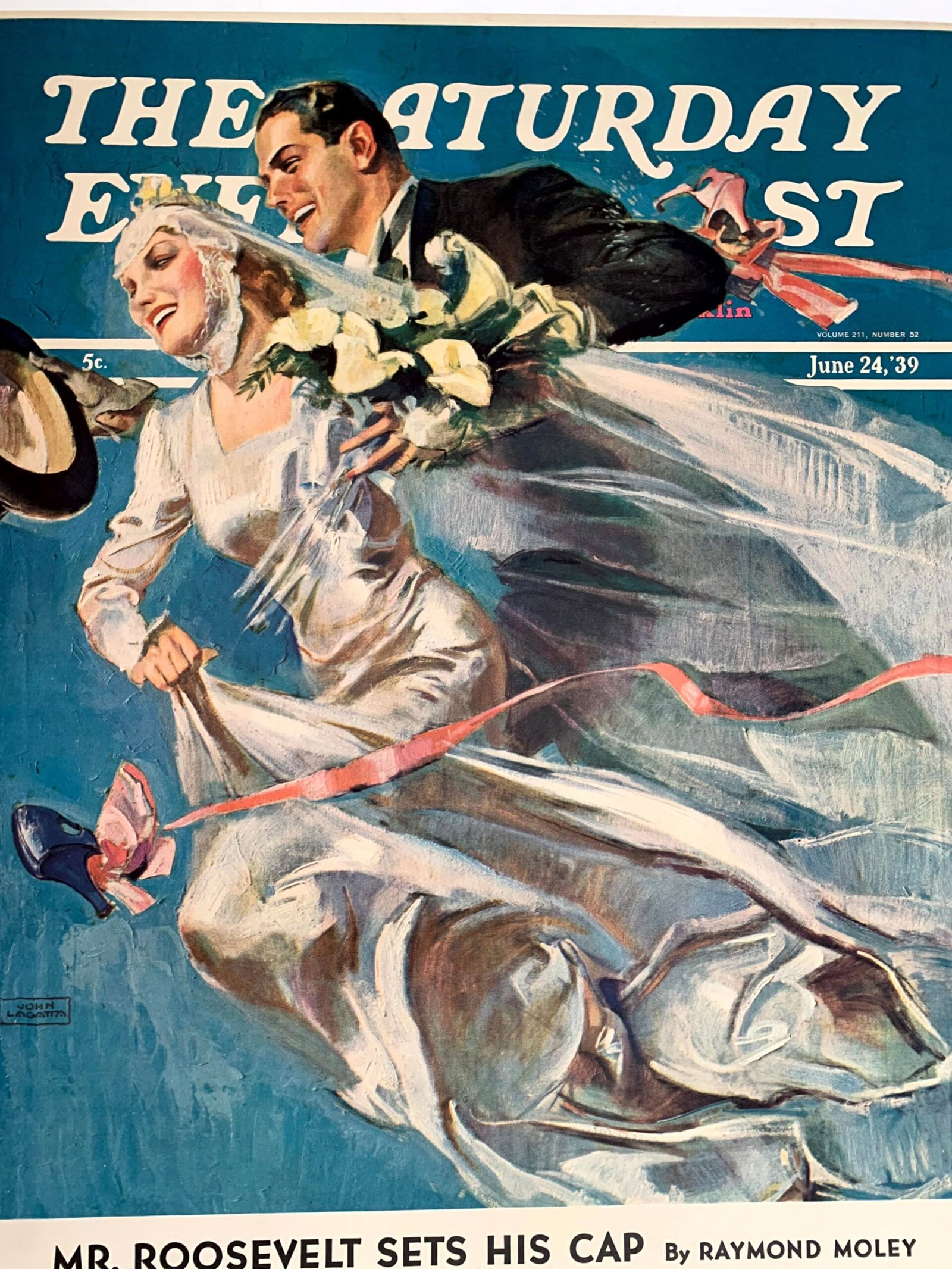 Saturday Evening Post - Art John Lagatta (1939) 22"X28" Newstand Poster LB - 3